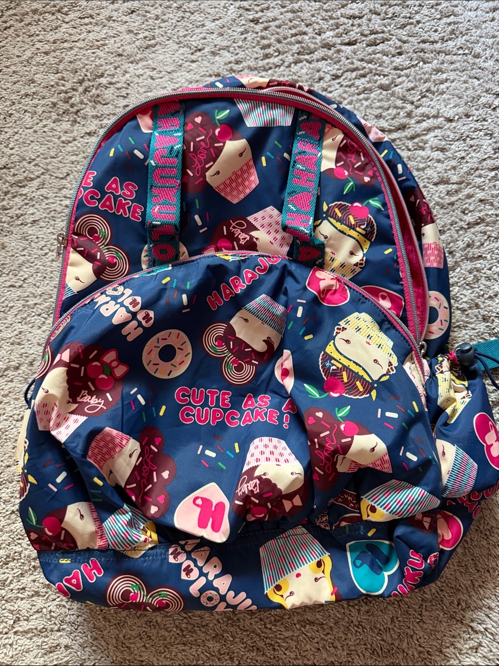 Harajuku Lovers Kids Navy Pink 'Cute as Cupcake' Backpack